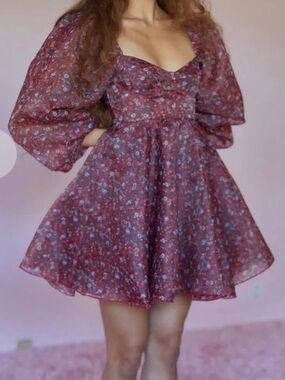 Selkie Princess Dress in Crimson, Size L